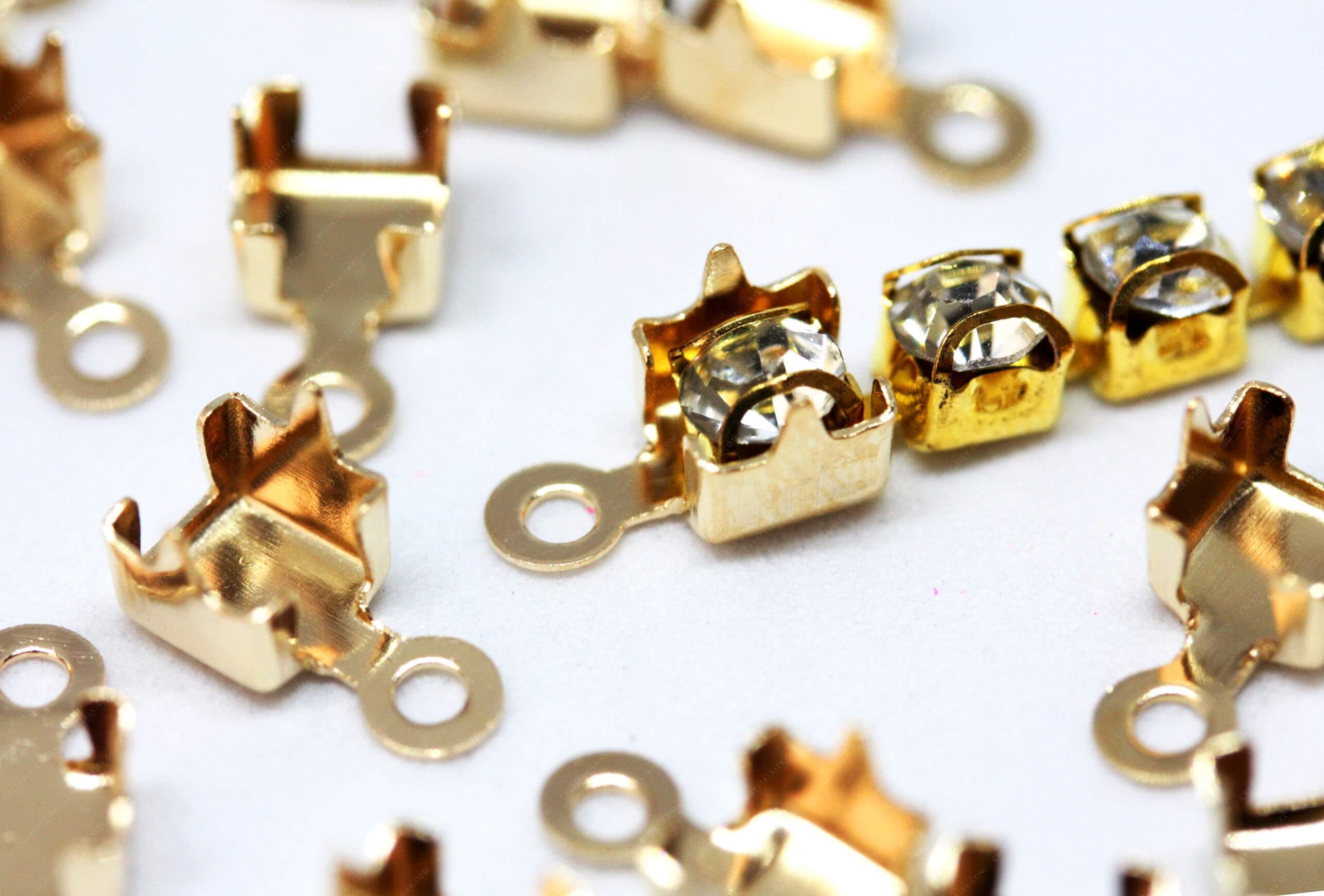 Затискач для стразового ланцюжка Gold